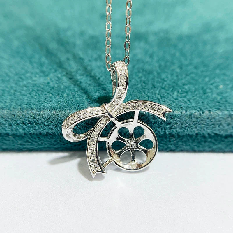 S925 Sterling Silver Pendant Setting, Unset, For Women, Vintage Style