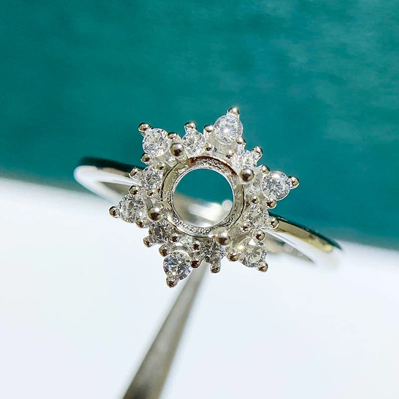 S925 Sterling Silver, 18K Gold Plated Ring Setting, Unset, For Women