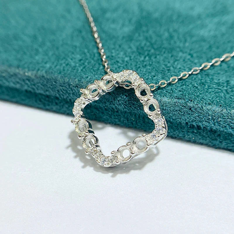 3×3 mm S925 Sterling Silver Pendant Setting, Unset, For Women