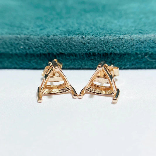 S925 Sterling Silver 7 mm, 8 mm Earring Setting for DIY Jewelry Making