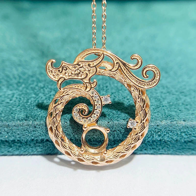 S925 Sterling Silver Round 6×6 mm Pendant Setting for DIY Jewelry Making