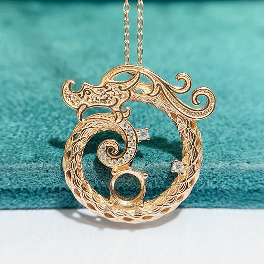 S925 Sterling Silver Round 6×6 mm Pendant Setting for DIY Jewelry Making