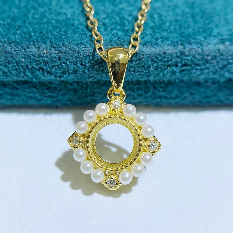 S925 Sterling Silver, 18K Gold Plated Ring Setting, Unset, For Women