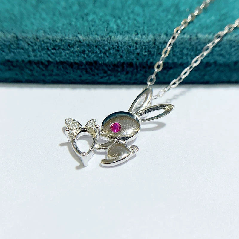 Pear 4×6 mm / Pear 4×5 mm S925 Sterling Silver Pendant Setting, Unset, For Women, Fashion Style, Light Luxury