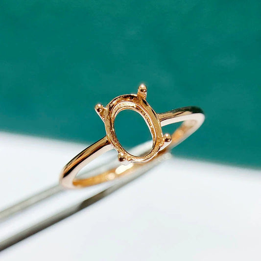 S925 Sterling Silver Oval 3×4 mm, 10×14 mm Ring Setting for DIY Jewelry Making