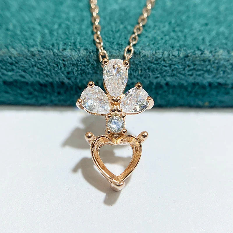 Heart 6×6 mm S925 Sterling Silver Pendant Setting, Unset