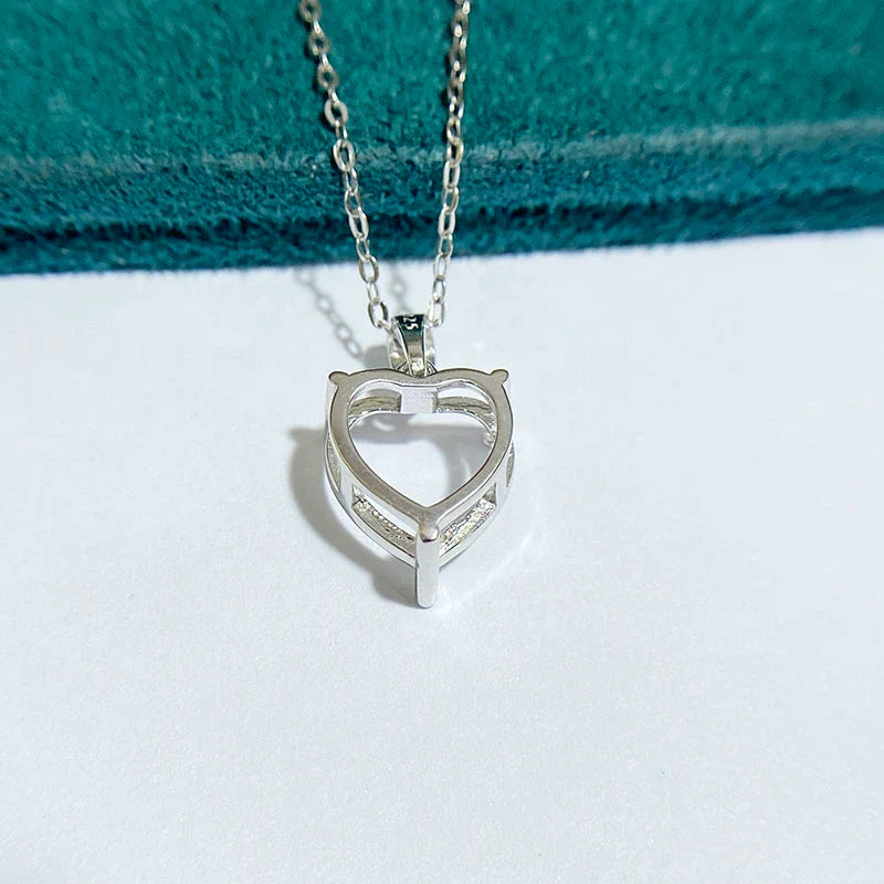Heart S925 Sterling Silver Pendant Setting, Unset