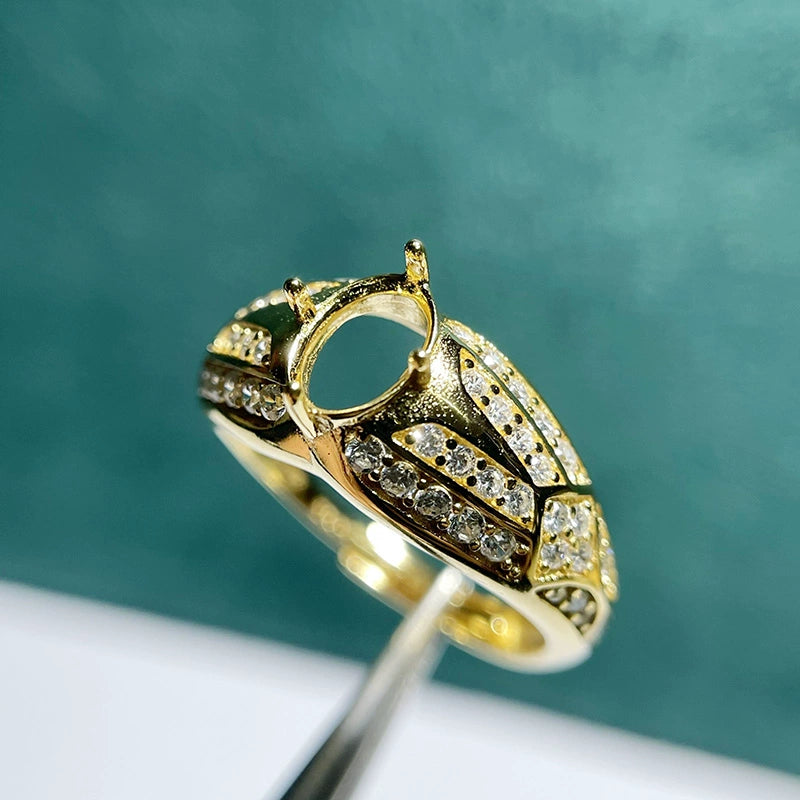 5×7mm Oval S925 Silver Adjustable Bezel Ring Setting for Gemstone Mounting