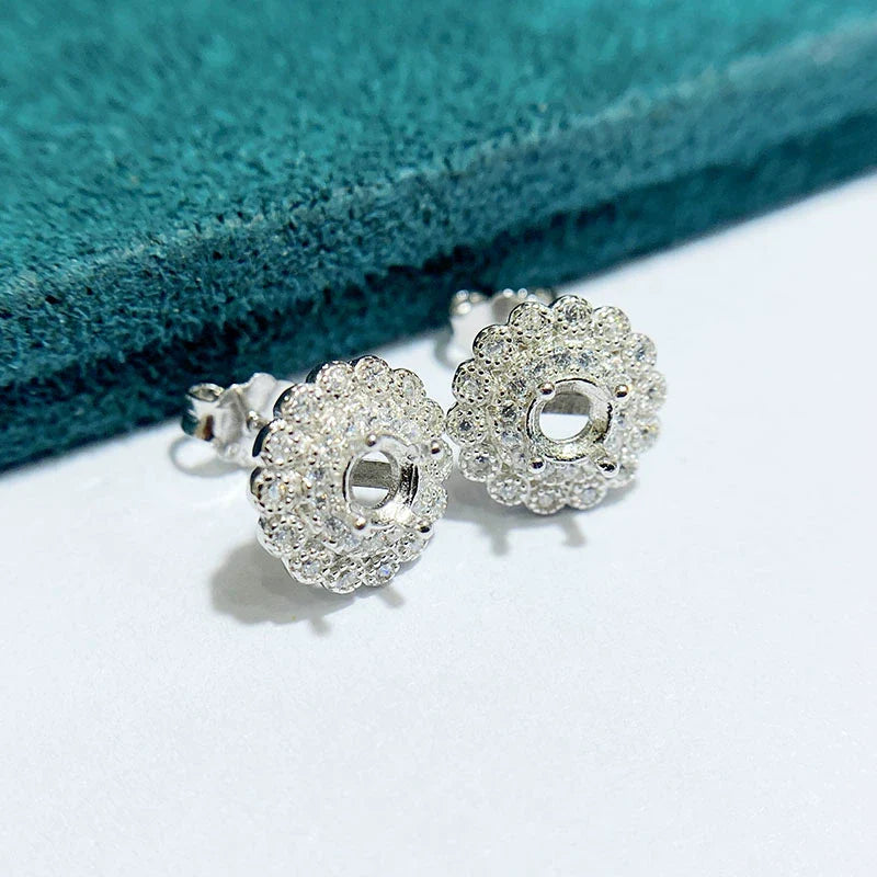 S925 Sterling Silver Earring Setting, Unset, For Women, Fashion Style
