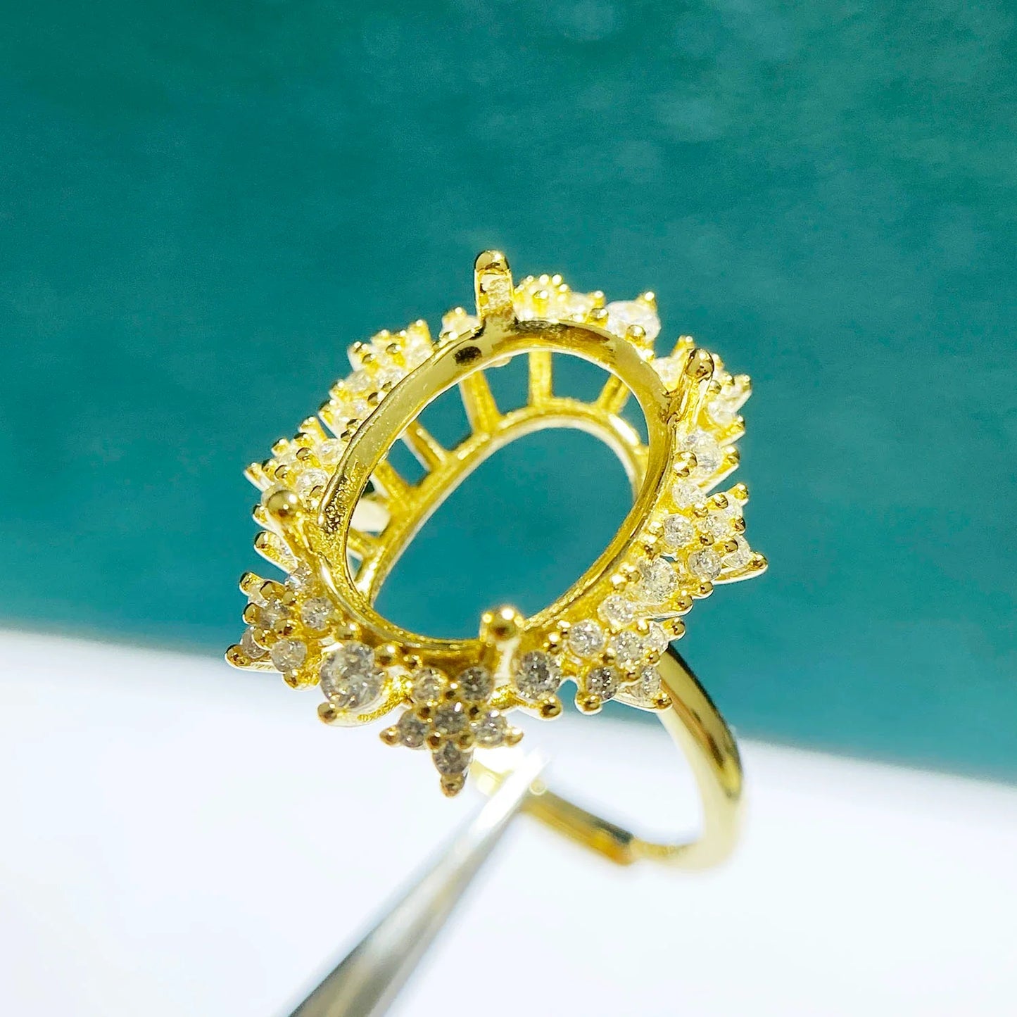 Oval 10×14 mm S925 Sterling Silver Ring Setting, Adjustable, Unset, For Women, Vintage Style