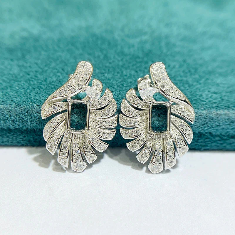 4×6 mm S925 Sterling Silver Earring Setting, Unset