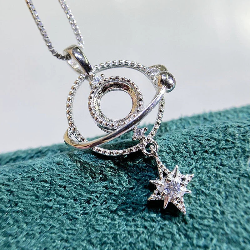 S925 Sterling Silver, 18K Gold Plated Pendant Setting, Unset, For Women