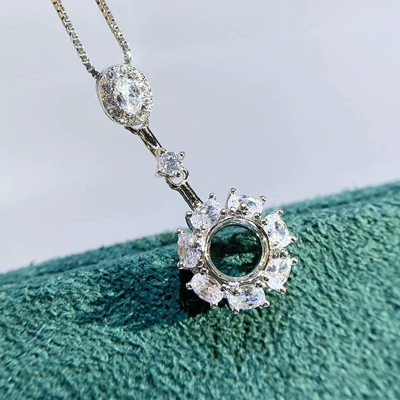 Round 6 mm S925 Sterling Silver Earring Settings, Unset Mount, For Women