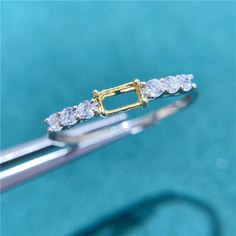 Square 3×5 mm Ring Setting, Adjustable, Unset, For Women