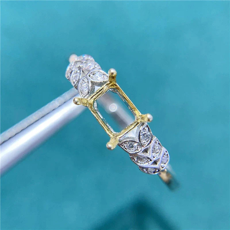 Square 4×5 mm Ring Setting, Adjustable, Unset, For Women