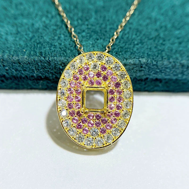 Square 5×5 mm S925 Sterling Silver Pendant Setting, Unset