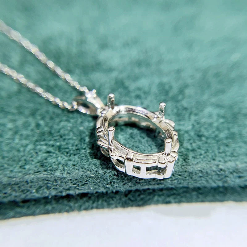Oval 10×14 mm S925 Sterling Silver Pendant Setting, Unset, For Women