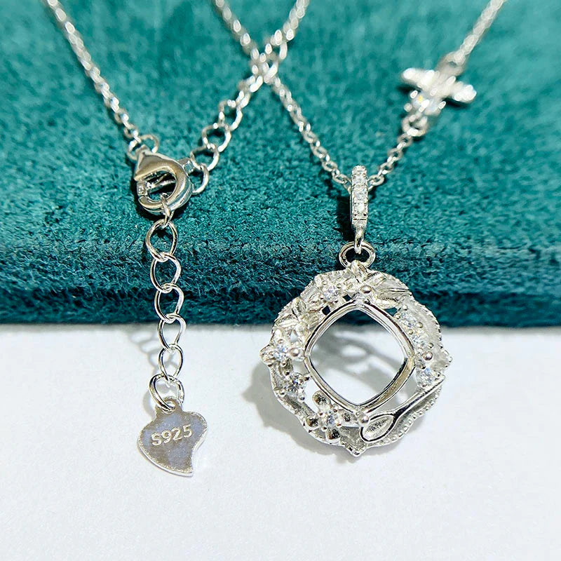 Cushion 8×8 mm S925 Sterling Silver Earring Setting, Unset