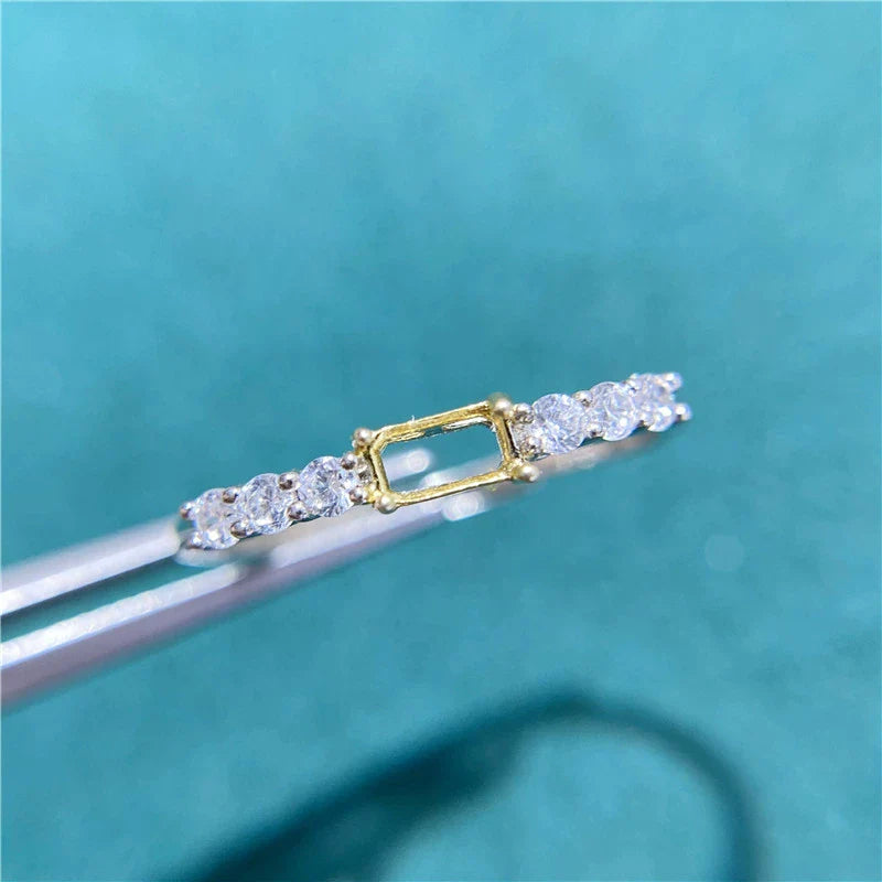 Square 3×5 mm Ring Setting, Adjustable, Unset, For Women