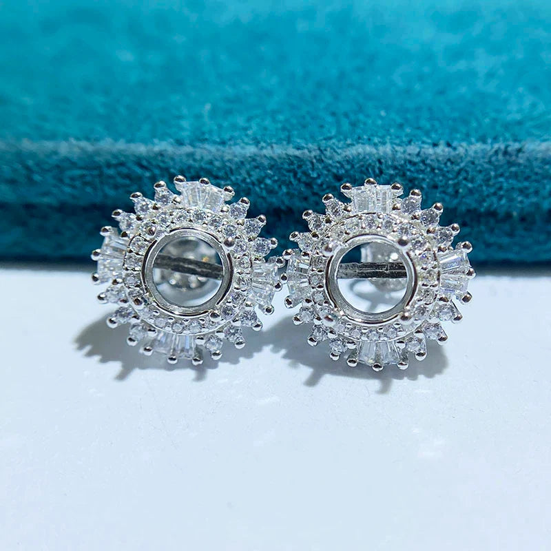 Round 6 mm / 8 mm / 10 mm S925 Sterling Silver Ring Setting, Unset Mount, For Women