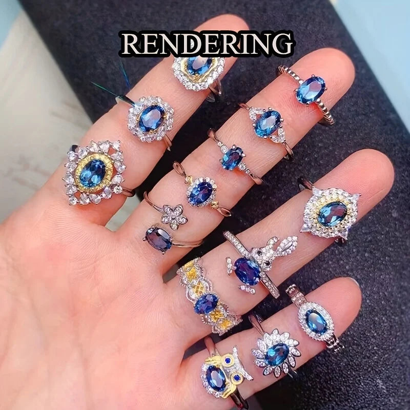 1pc natural London blue topaz-oval shape high quality gemstone for DIY jewelry making, ideal choice for gifts