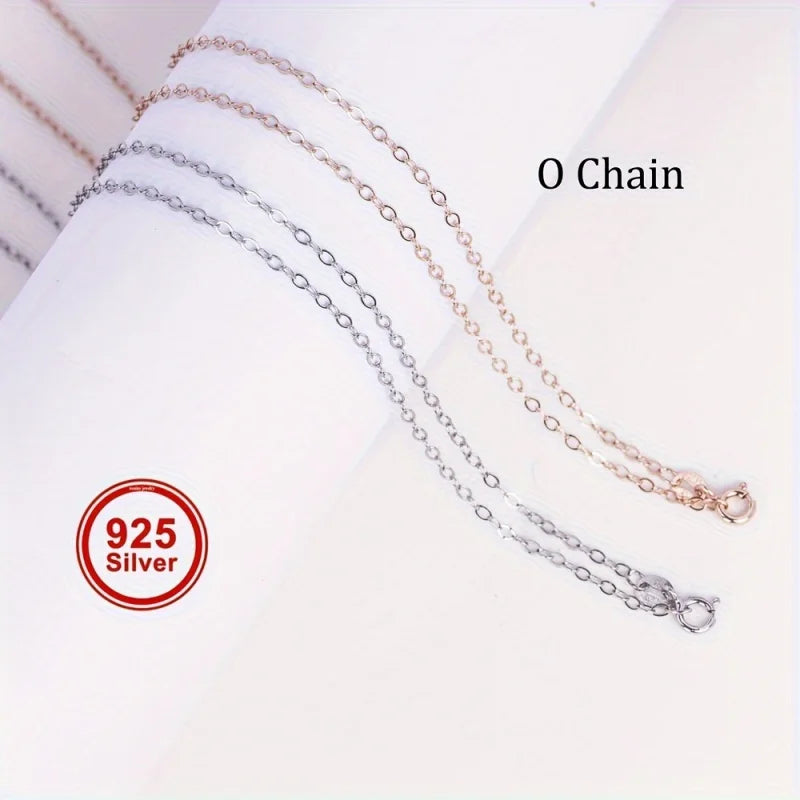1pc rose Golden 925 sterling silver chain necklace for DIY jewelry making