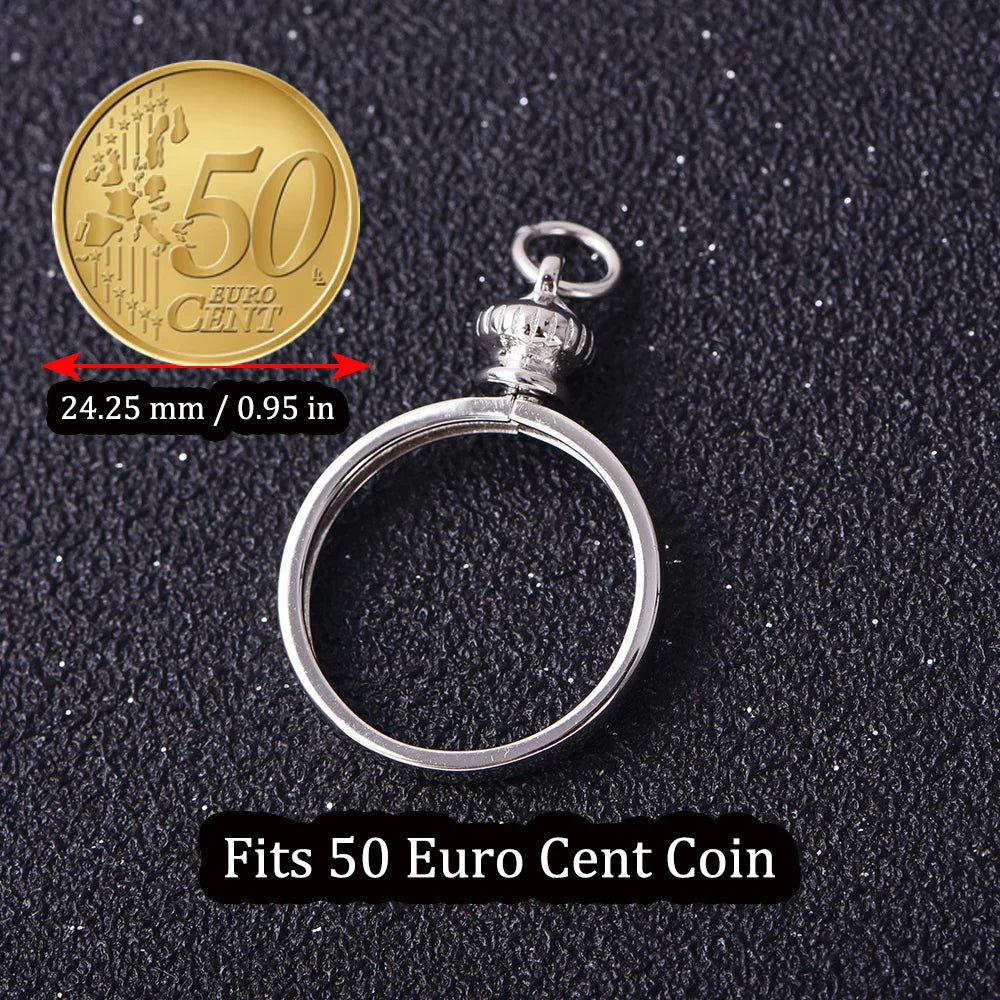 Coin Bezel Pendant Base for US & Euro Coins – DIY Jewelry Setting, Silver Pendant Frame, Blank Mount, Craft Jewelry Supplies
