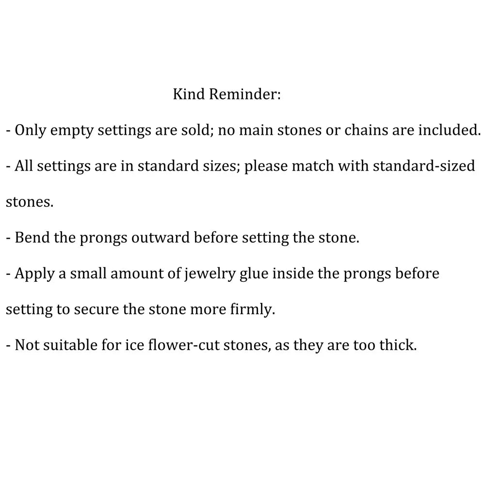 8x10mm S925 Sterling Silver Empty Ring Mount for DIY Jewelry - Multi-Styles Adjustable Prong Setting Gemstone Crafting Supplies