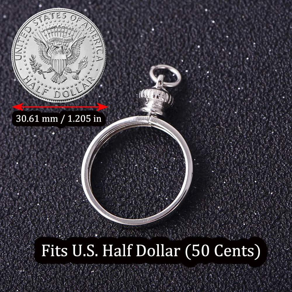 Coin Bezel Pendant Base for US & Euro Coins – DIY Jewelry Setting, Silver Pendant Frame, Blank Mount, Craft Jewelry Supplies