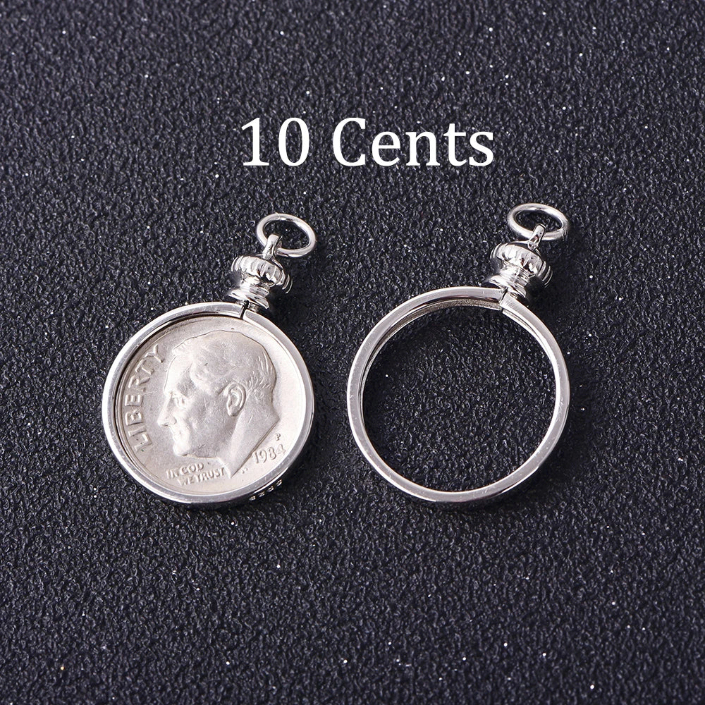 Coin Bezel Pendant Base for US & Euro Coins – DIY Jewelry Setting, Silver Pendant Frame, Blank Mount, Craft Jewelry Supplies