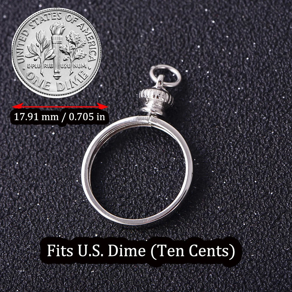 Coin Bezel Pendant Base for US & Euro Coins – DIY Jewelry Setting, Silver Pendant Frame, Blank Mount, Craft Jewelry Supplies