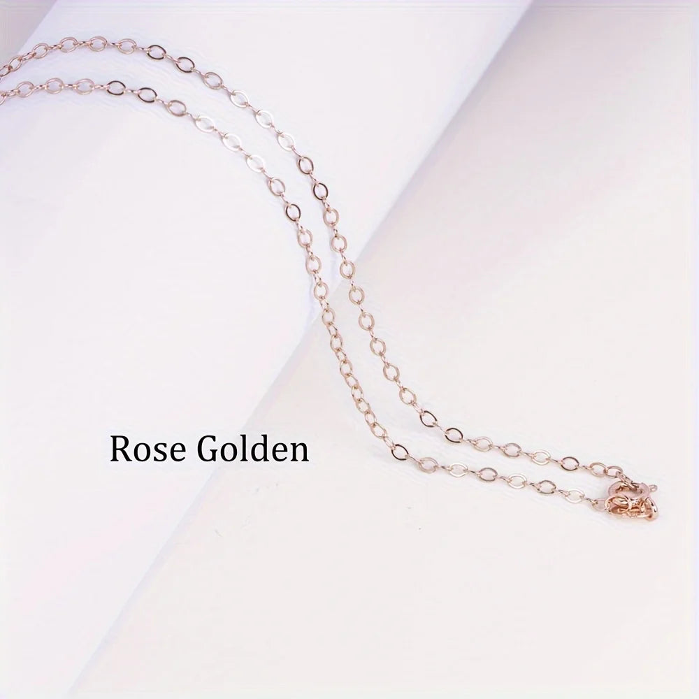 1pc rose Golden 925 sterling silver chain necklace for DIY jewelry making