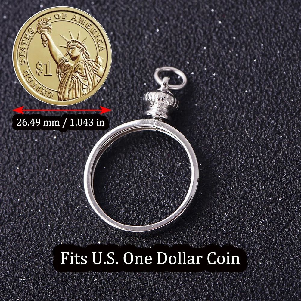 Coin Bezel Pendant Base for US & Euro Coins – DIY Jewelry Setting, Silver Pendant Frame, Blank Mount, Craft Jewelry Supplies