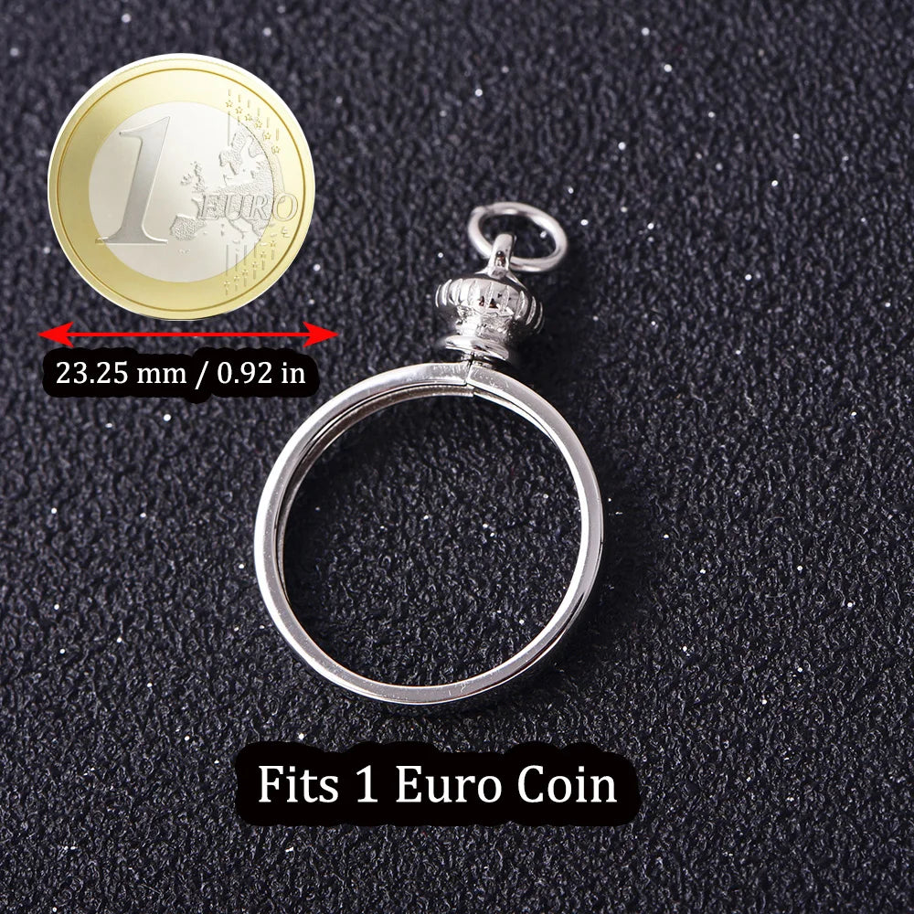 Coin Bezel Pendant Base for US & Euro Coins – DIY Jewelry Setting, Silver Pendant Frame, Blank Mount, Craft Jewelry Supplies