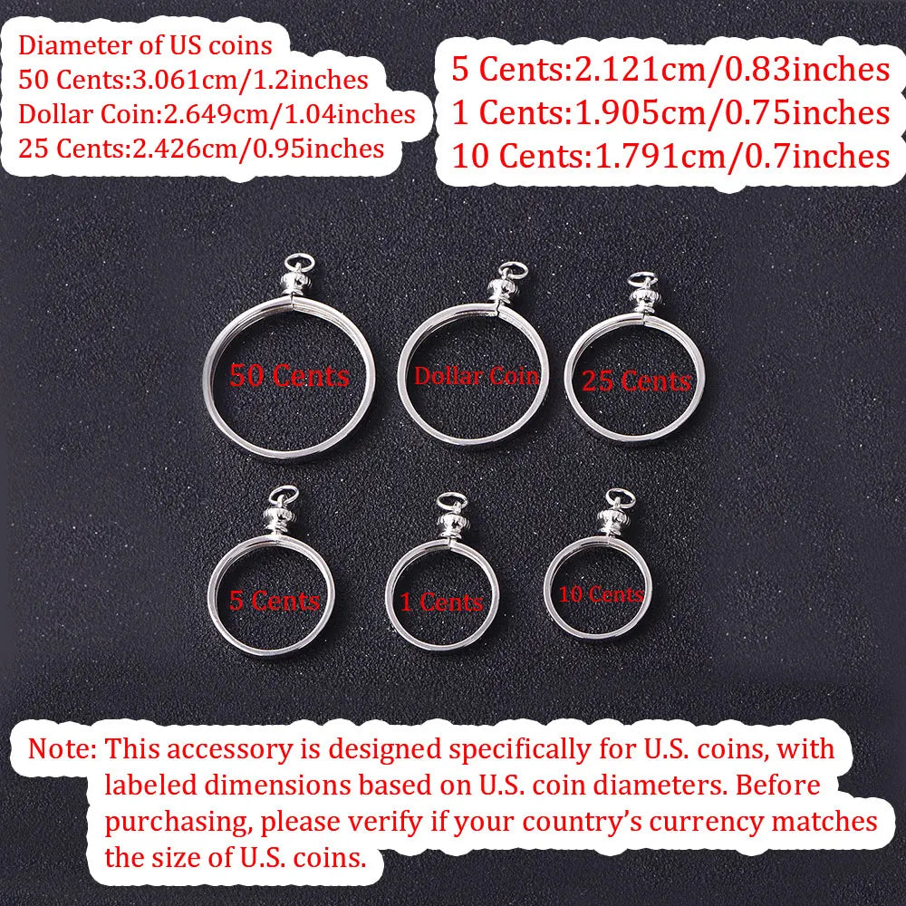 Coin Bezel Pendant Base for US & Euro Coins – DIY Jewelry Setting, Silver Pendant Frame, Blank Mount, Craft Jewelry Supplies