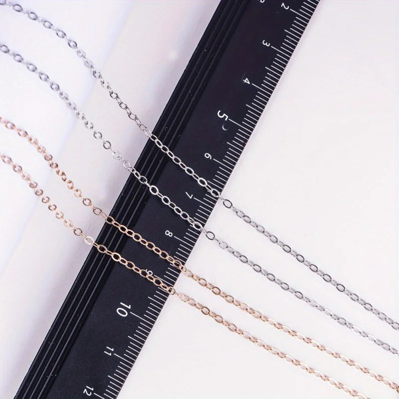 1pc rose Golden 925 sterling silver chain necklace for DIY jewelry making