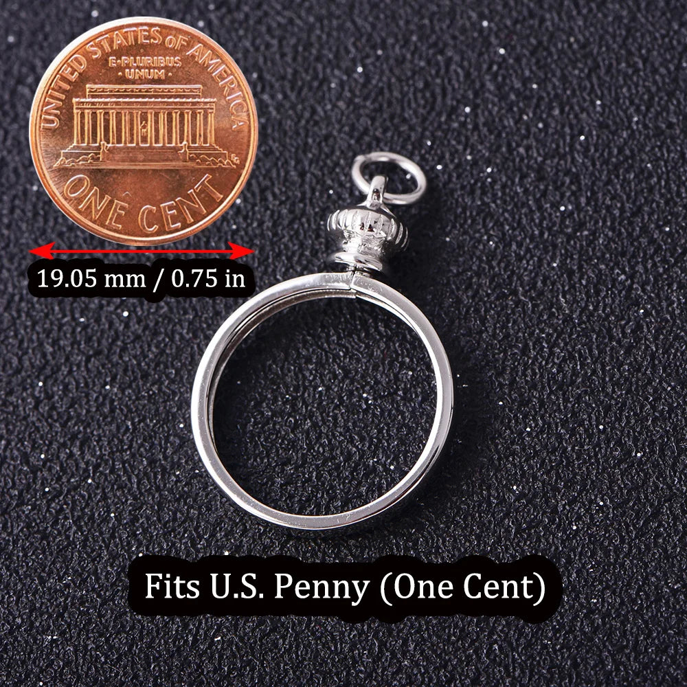 Coin Bezel Pendant Base for US & Euro Coins – DIY Jewelry Setting, Silver Pendant Frame, Blank Mount, Craft Jewelry Supplies