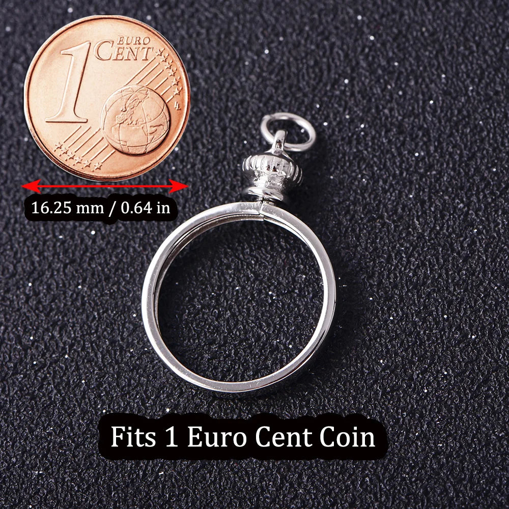 Coin Bezel Pendant Base for US & Euro Coins – DIY Jewelry Setting, Silver Pendant Frame, Blank Mount, Craft Jewelry Supplies