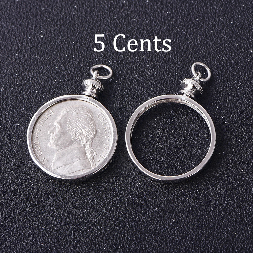 Coin Bezel Pendant Base for US & Euro Coins – DIY Jewelry Setting, Silver Pendant Frame, Blank Mount, Craft Jewelry Supplies
