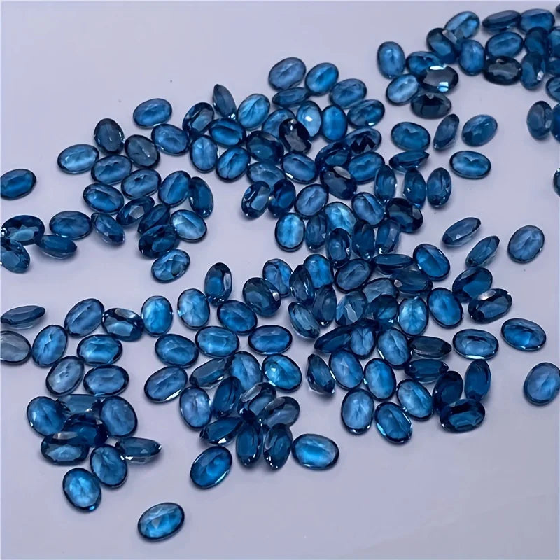 1pc natural London blue topaz-oval shape high quality gemstone for DIY jewelry making, ideal choice for gifts