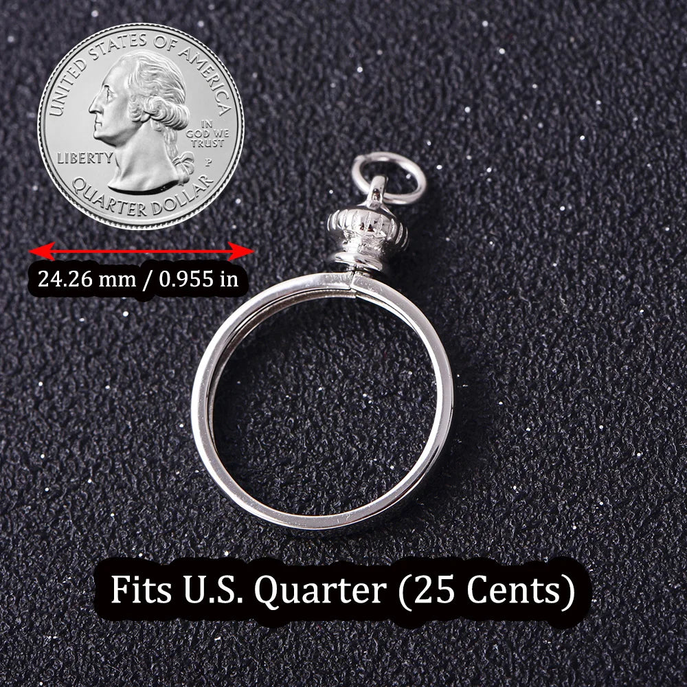 Coin Bezel Pendant Base for US & Euro Coins – DIY Jewelry Setting, Silver Pendant Frame, Blank Mount, Craft Jewelry Supplies