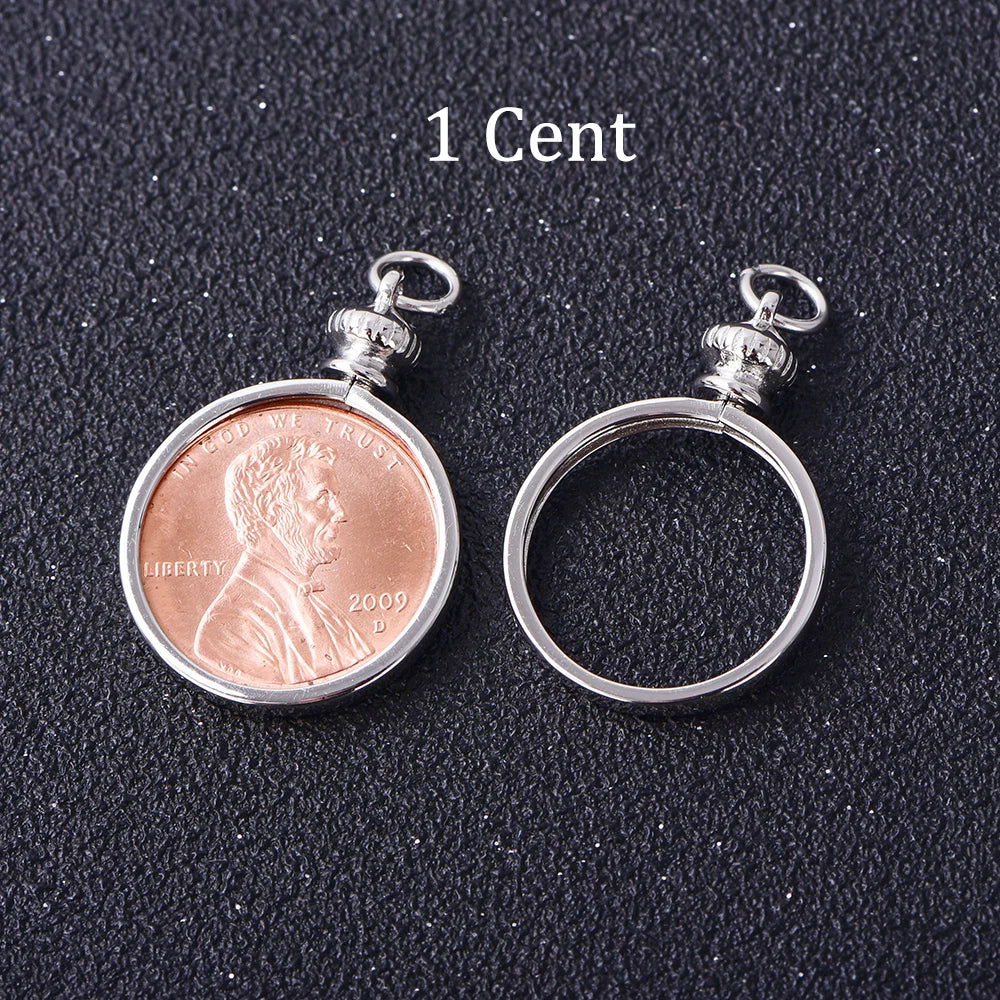 Coin Bezel Pendant Base for US & Euro Coins – DIY Jewelry Setting, Silver Pendant Frame, Blank Mount, Craft Jewelry Supplies