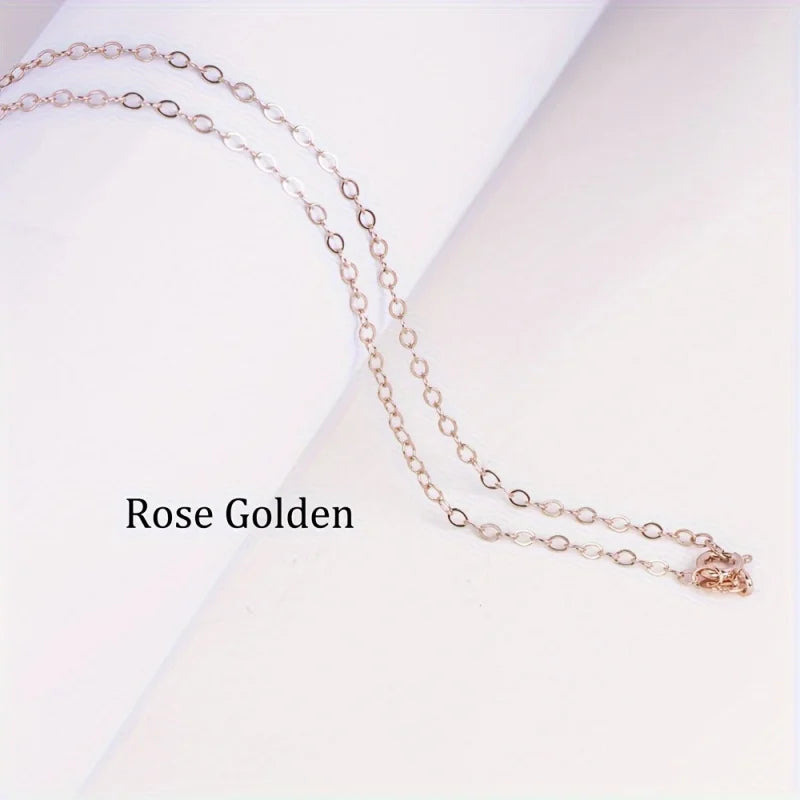1pc rose Golden 925 sterling silver chain necklace for DIY jewelry making