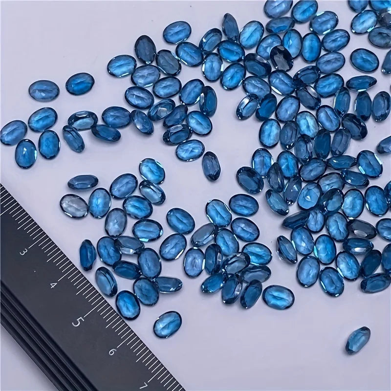 1pc natural London blue topaz-oval shape high quality gemstone for DIY jewelry making, ideal choice for gifts