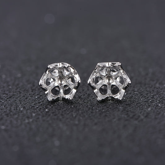 A pair of 5-8mm for Lotus Style Earring Blanks, 925 Silver Material, Exquisite and Simple Design for Women's Earring Settings, Suitable for DIY Women's Earring Jewelry, Jewelry Findings