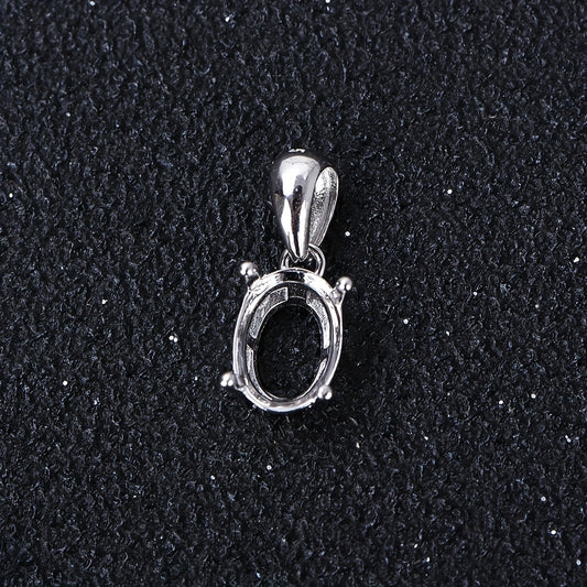 WEATIAPO 925 Sterling Silvery Jewelry Making Kit - Simple Four-Prong Oval Base for DIY Pendants & Ornaments, Multi-Colored Crystals with Polished Finish, DIY Jewelry Making|Elegant Accessory|Solid Construction, Jewelry Findings And Component