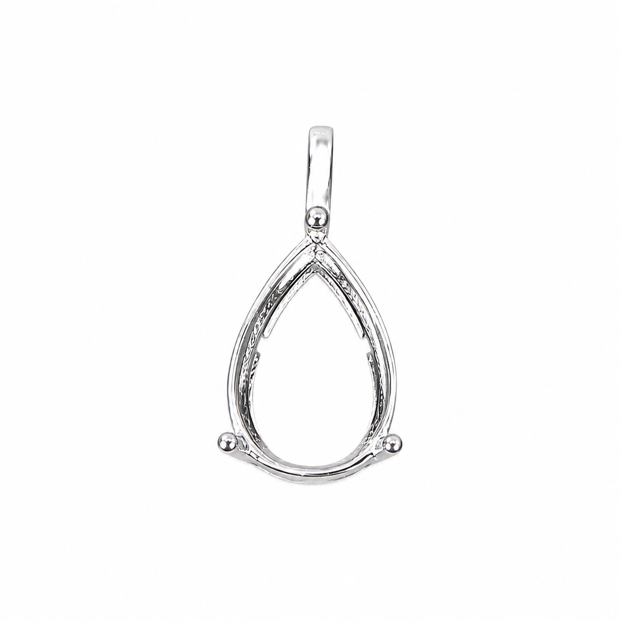 7×10mm Pear Pendant Setting in S925 Sterling Silver for DIY Jewelry Making