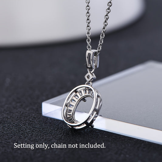 7x9mm Oval Simple Four-Claw Pendant Setting, Material, Suitable for Handmade DIY Jewelry