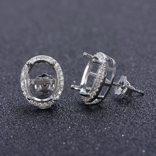 925 Silvery Earrings with Cubic Zirconia - Fashionable Teardrop-Shaped Studs, DIY Jewelry Making Accessories, General Electroplating, Fashion Earrings | Teardrop Earrings | Cubic Zirconia Earrings
