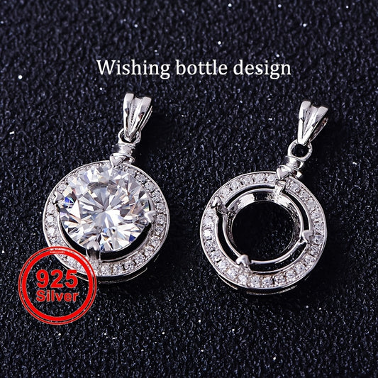Create Unique Wishing Bottle Pendants, Solid 925 Sterling Silvery Bezel Settings for 5-11mm Stones, Perfect for DIY Jewelry Making
